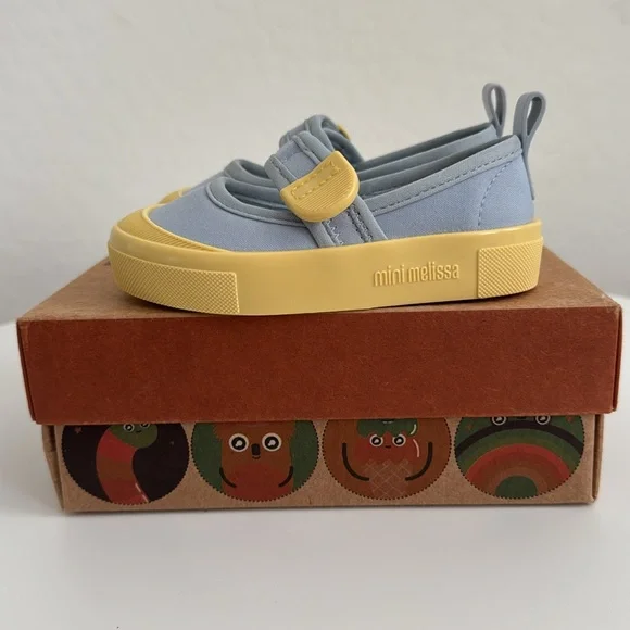 Mini Melissa Basic Blue and Yellow Sneaker 8C - Picture 6 of 10